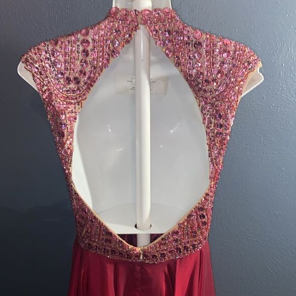 SHERRI HILL 1979 Ruby Red Short Embellished Dress Size 6 Homecoming Prom Formal - Picture 8 of 13